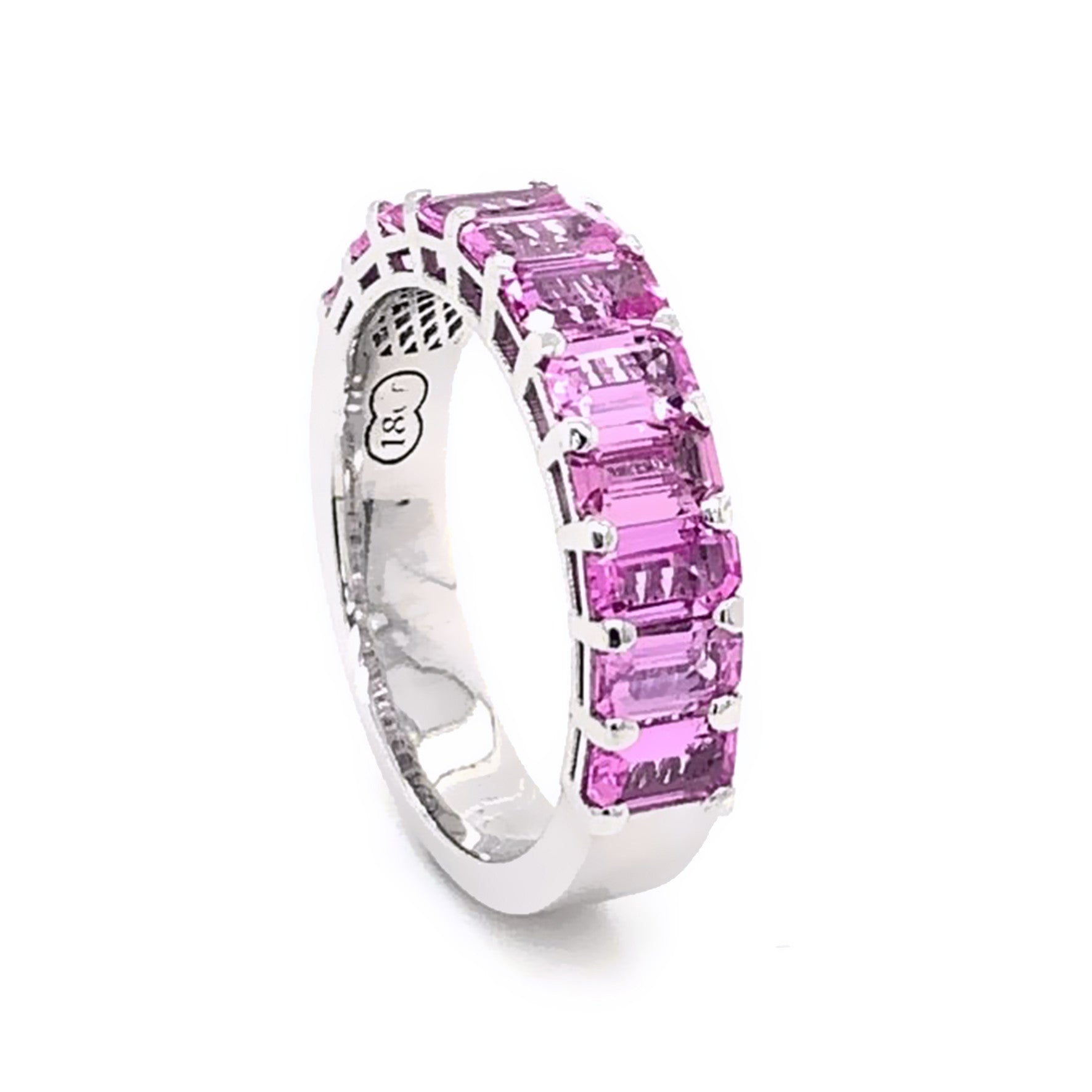 Emerald Cut Pink Sapphire Dress Ring - ForeverJewels Design Studio 8