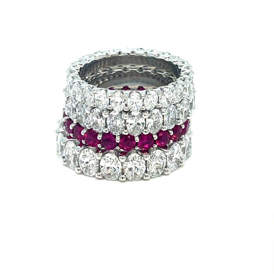 Eternity Ring set with Lab created oval Diamonds - ForeverJewels Design Studio 8