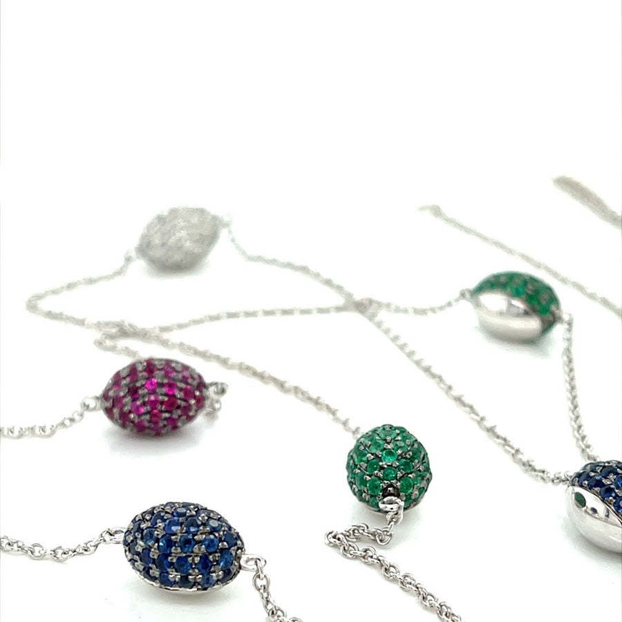 Sapphire, Rubies, Emerald and Diamond Necklace