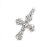 Black and White Diamond  Cross Pendant