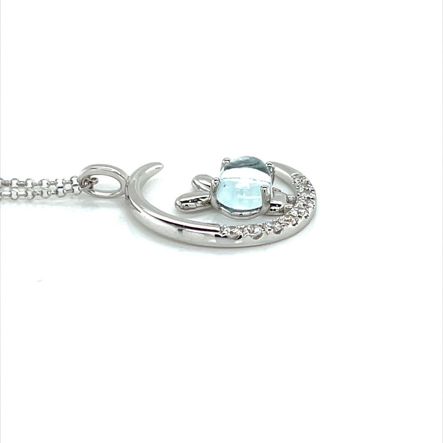 Bunny  diamond and Aquamarine Necklace