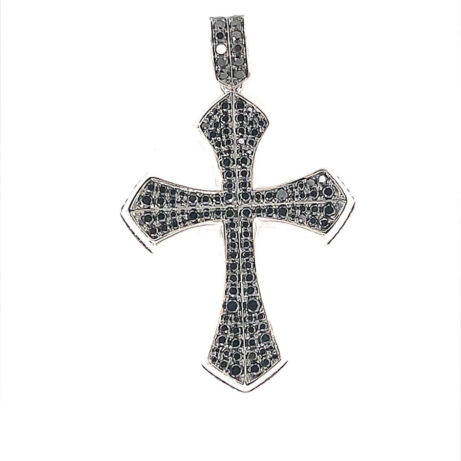 Black and White Diamond  Cross Pendant