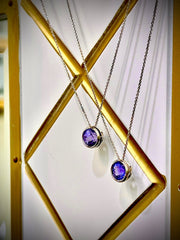 Floating Tanzanite White gold Necklace - ForeverJewels Design Studio 8