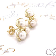 Fresh Water Pearl Yellow Gold Earrings - ForeverJewels Design Studio 8
