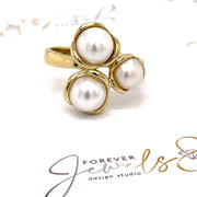 Fresh Water Pearl Yellow gold Ring - ForeverJewels Design Studio 8