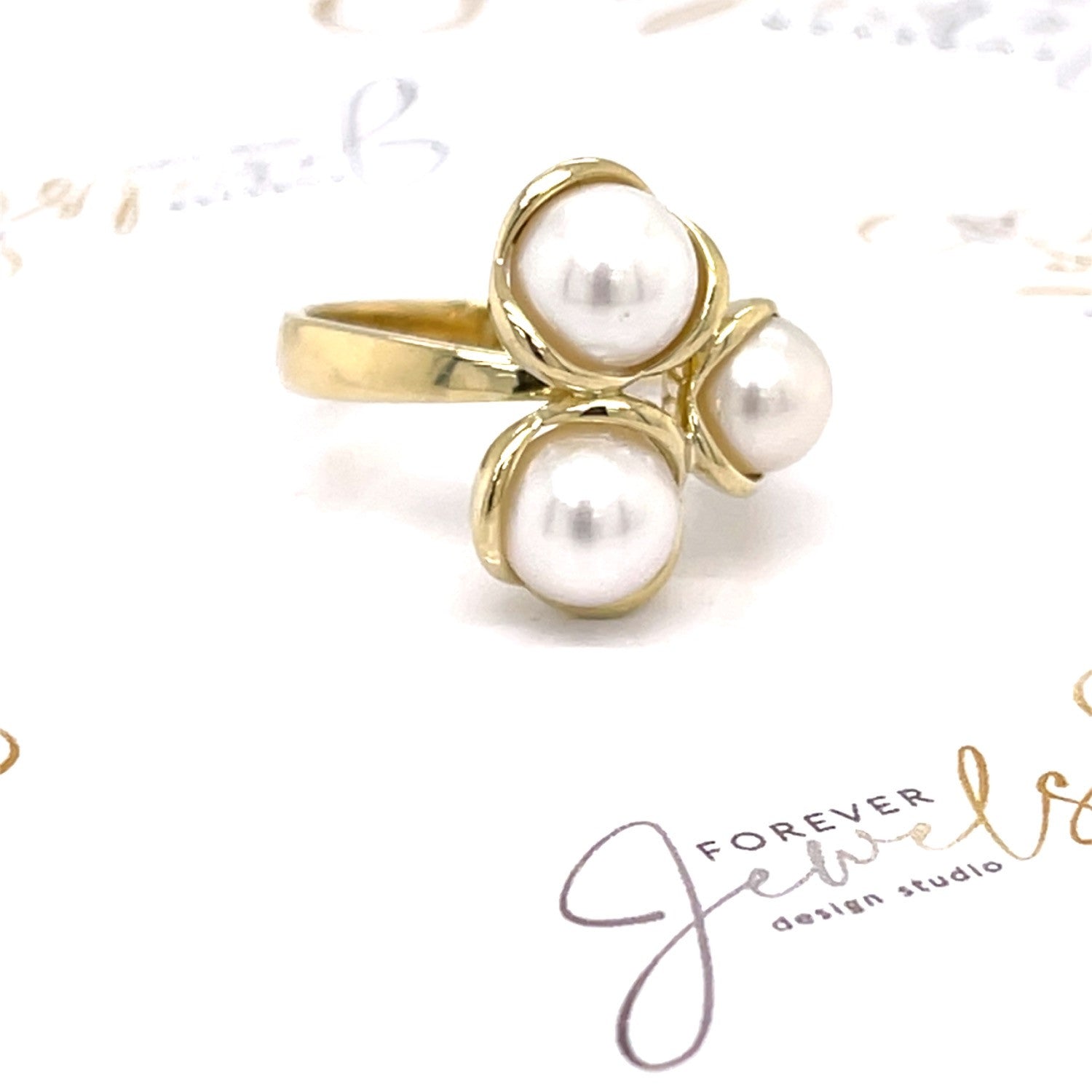 Fresh Water Pearl Yellow gold Ring - ForeverJewels Design Studio 8