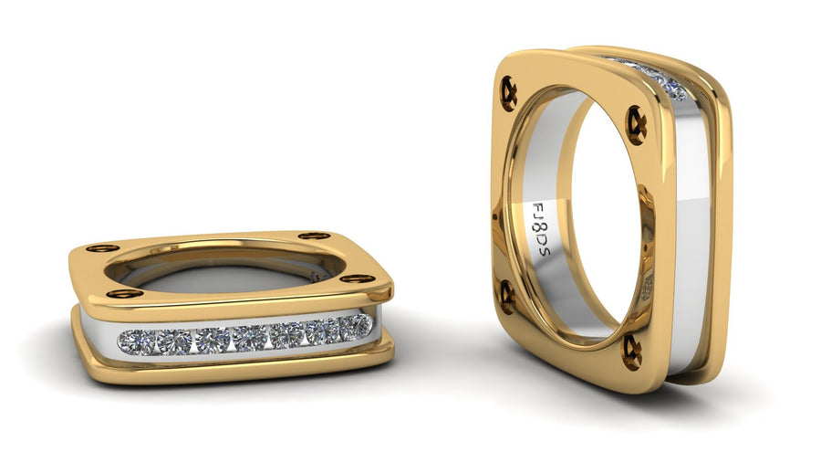 Gents two tone Diamond Wedding Ring - ForeverJewels Design Studio 8