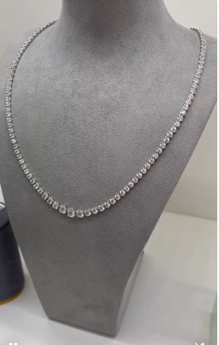 Graduated Diamond Tennis Necklace - ForeverJewels Design Studio 8