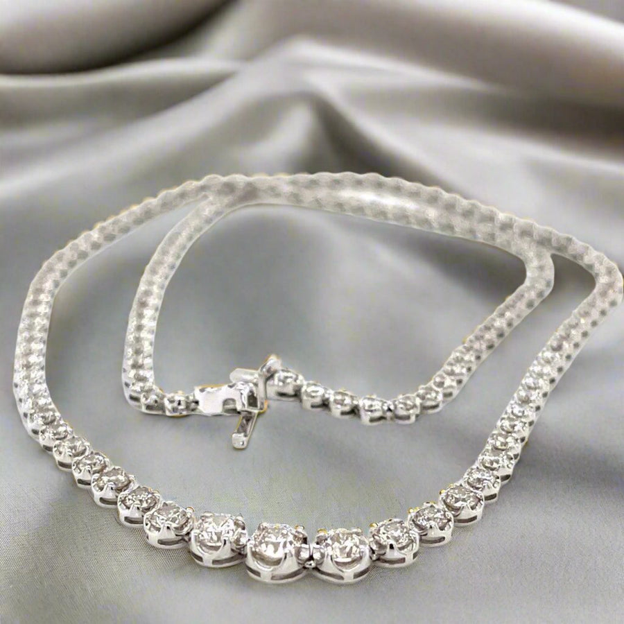 Graduated Diamond Tennis Necklace - ForeverJewels Design Studio 8