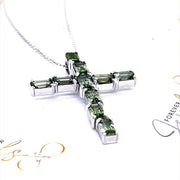 Green Sapphire Cross Pendant - ForeverJewels Design Studio 8