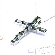 Green Sapphire Cross Pendant - ForeverJewels Design Studio 8