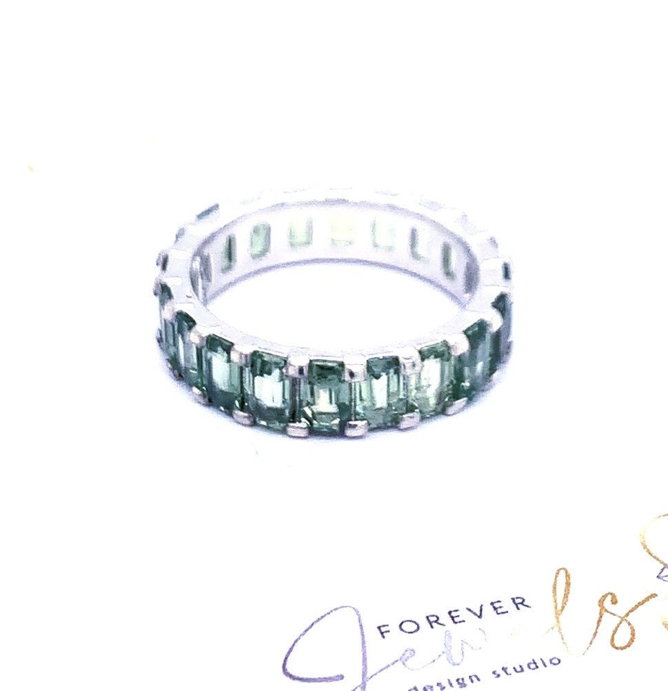 Green Sapphire Eternity Band - ForeverJewels Design Studio 8