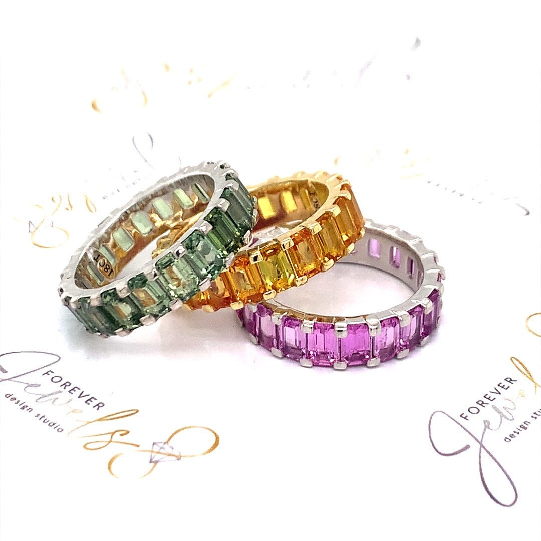 Green Sapphire Eternity Band - ForeverJewels Design Studio 8