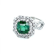 Green Tourmaline and Diamond Halo Ring - ForeverJewels Design Studio 8