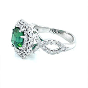 Green Tourmaline and Diamond Halo Ring - ForeverJewels Design Studio 8