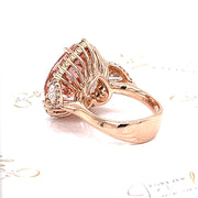 Heart Pink Morganite and Diamond Halo Ring - ForeverJewels Design Studio 8