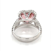Heart Shaped Pink Tourmaline and Diamond Halo Ring - ForeverJewels Design Studio 8