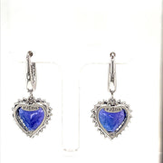 Heart Shaped Tanzanite and Diamond Halo Earrings - ForeverJewels Design Studio 8