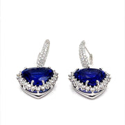 Heart Shaped Tanzanite and Diamond Halo Earrings - ForeverJewels Design Studio 8