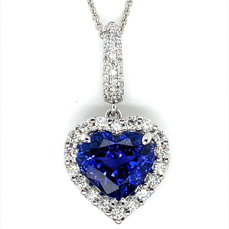 Heart Shaped Tanzanite and Diamond Pendant - ForeverJewels Design Studio 8