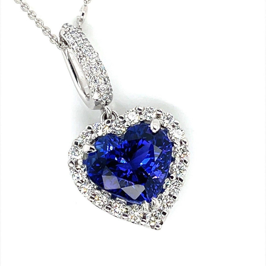 Heart Shaped Tanzanite and Diamond Pendant - ForeverJewels Design Studio 8