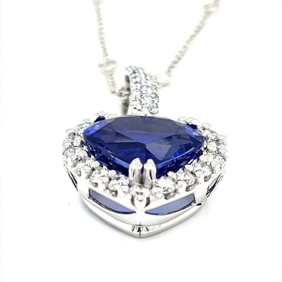 Heart Shaped Tanzanite and Diamond Pendant - ForeverJewels Design Studio 8