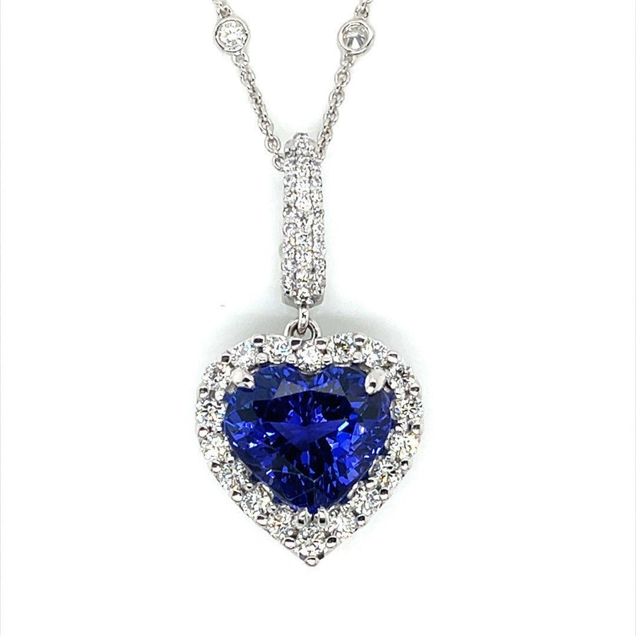 Heart Shaped Tanzanite and Diamond Pendant - ForeverJewels Design Studio 8