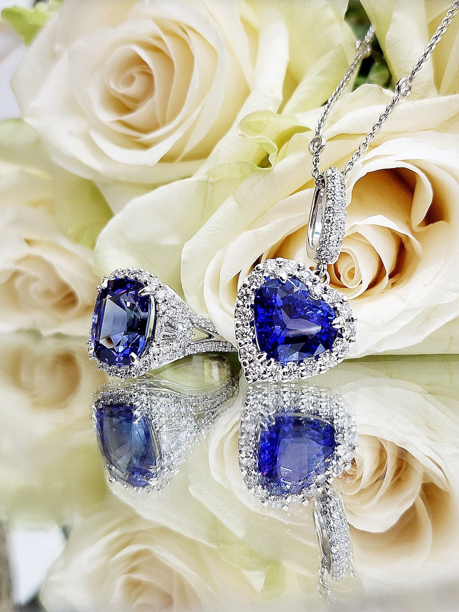 Heart Shaped Tanzanite and Diamond Pendant - ForeverJewels Design Studio 8