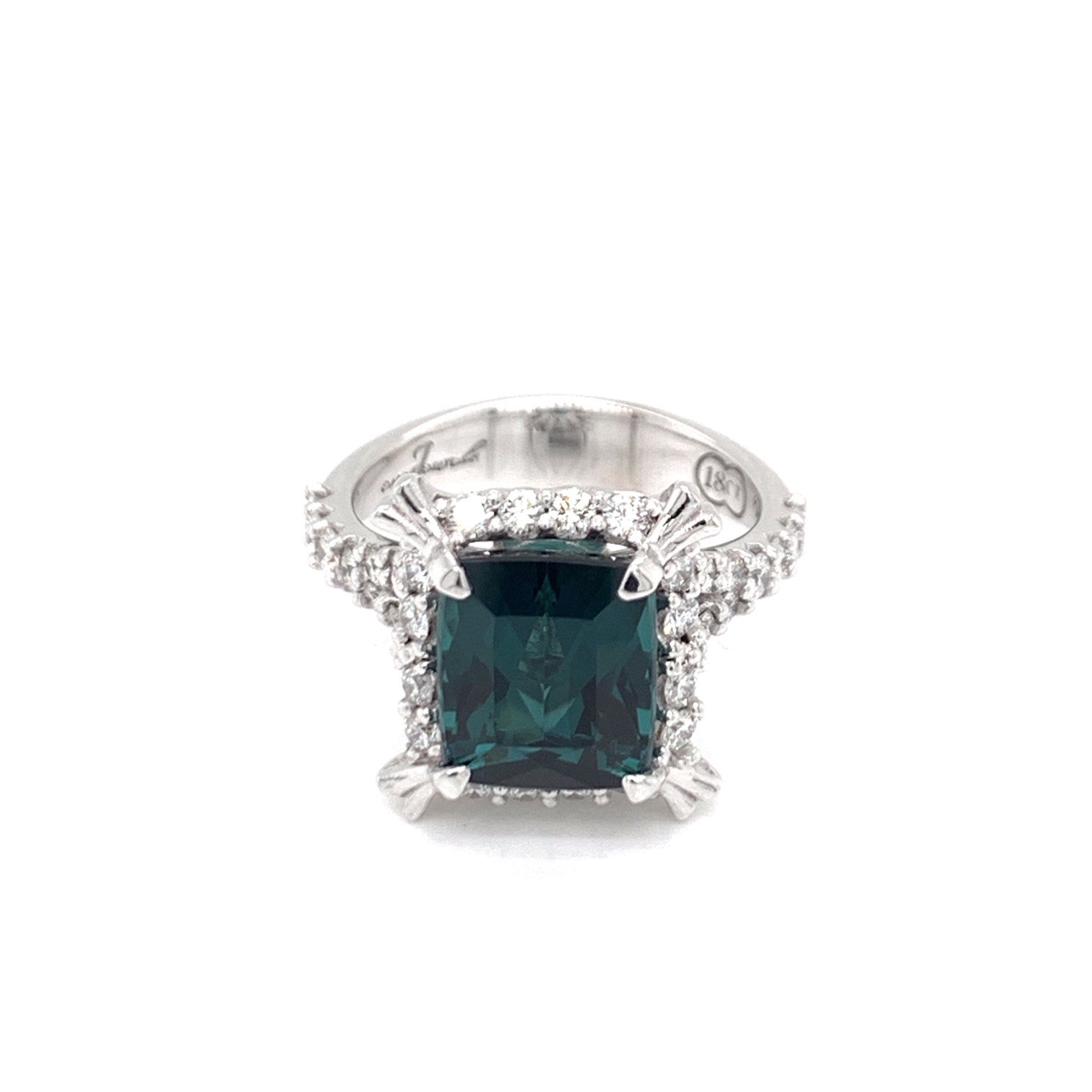 INDICOLITE TOURMALINE AND DIAMOND RING - ForeverJewels Design Studio 8