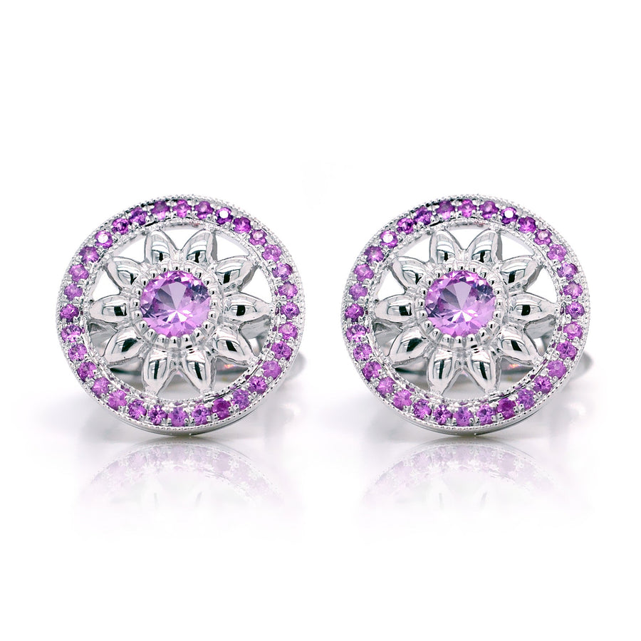 Lavender Pink Sapphire Studs - ForeverJewels Design Studio 8