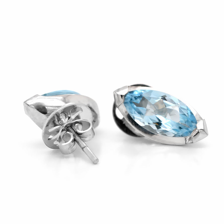 Marquise Aquamarine Studs - ForeverJewels Design Studio 8