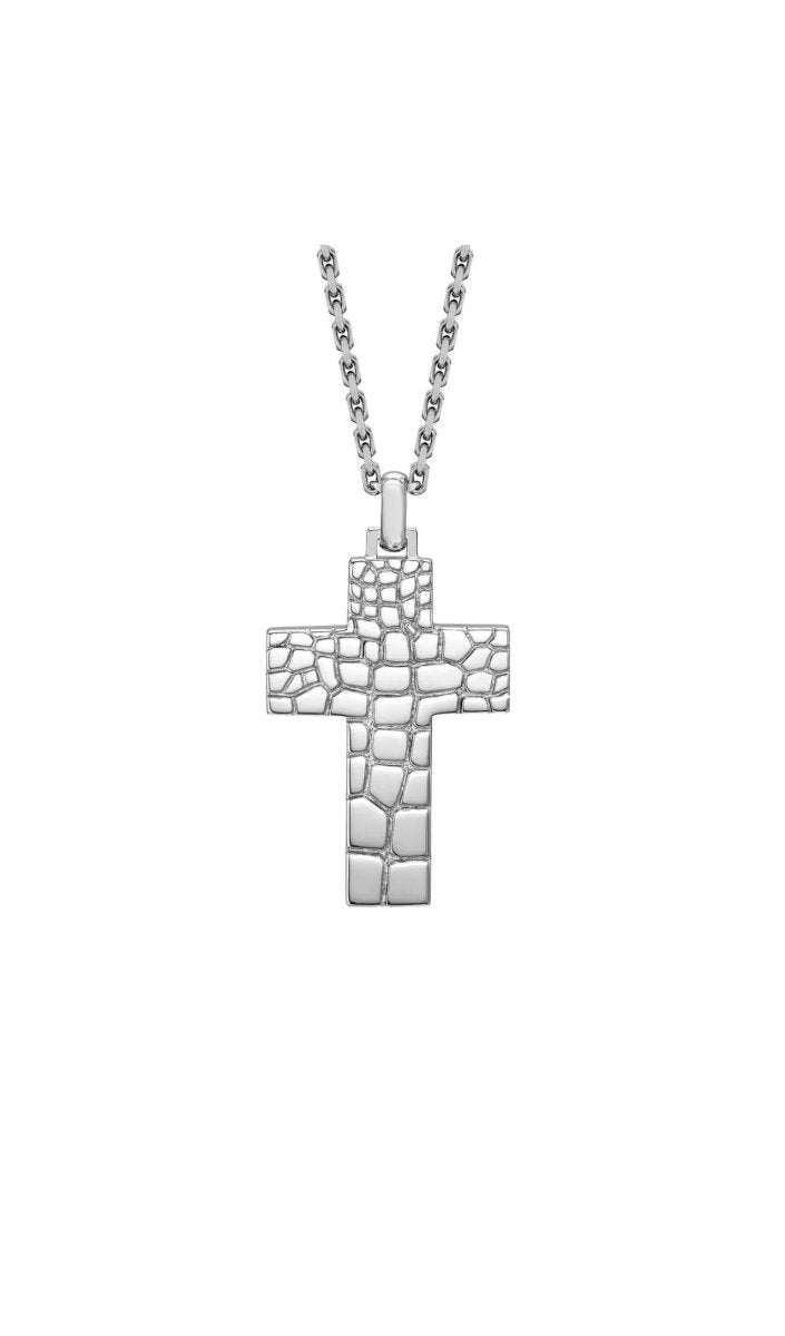 Men’s Sterling Silver crocodile pattern Cross - ForeverJewels Design Studio 8