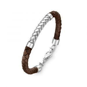 Men’s sterling silver pleated leather bracelet - ForeverJewels Design Studio 8