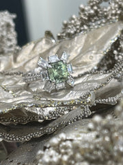 Mint Green Tourmaline Dress Ring With Baguette Diamonds - ForeverJewels Design Studio 8