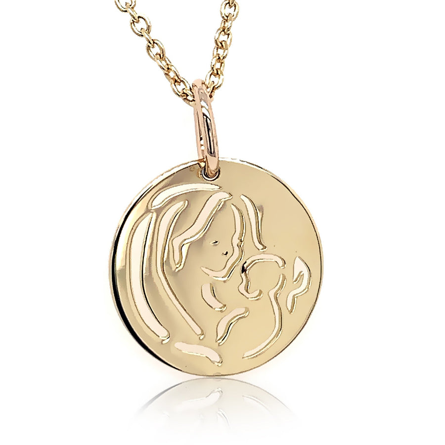 Mother and Child Yellow Gold Pendant - ForeverJewels Design Studio 8