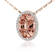 Oval Morganite Pendant with a Halo of Diamonds - ForeverJewels Design Studio 8