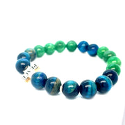 Peace 9k yellow gold blue tigers eye and green jade bracelet - ForeverJewels Design Studio 8
