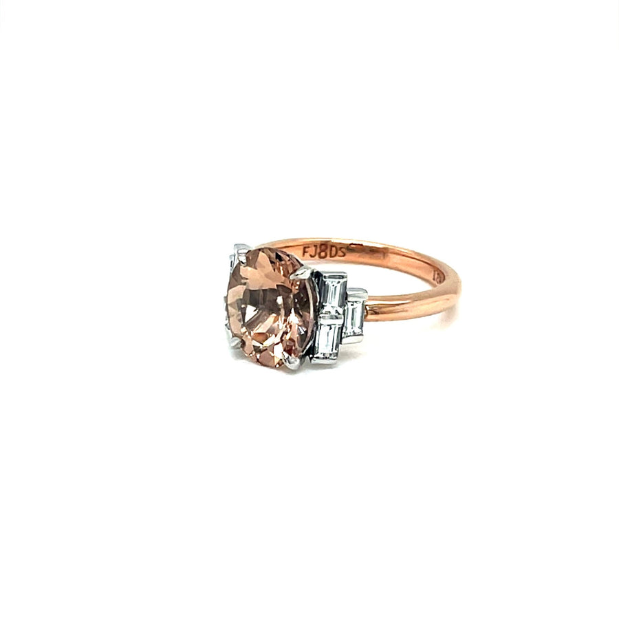 Peach Morganite Diamond Ring - ForeverJewels Design Studio 8