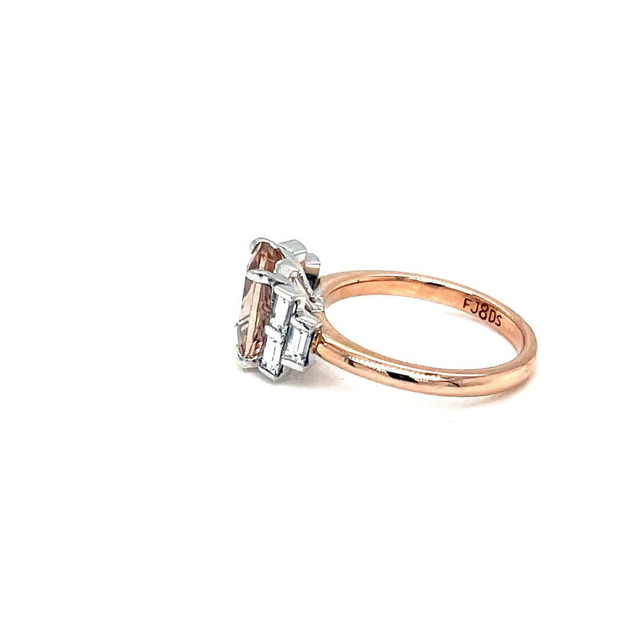 Peach Morganite Diamond Ring - ForeverJewels Design Studio 8