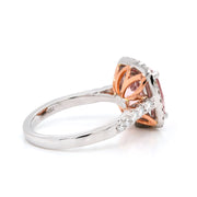 Pink Cushion Cut Morganite Ring with a Halo of Diamonds - ForeverJewels Design Studio 8