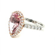 Pink Morganite Diamond Halo Ring - ForeverJewels Design Studio 8