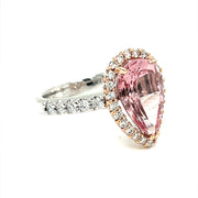 Pink Morganite Diamond Halo Ring - ForeverJewels Design Studio 8