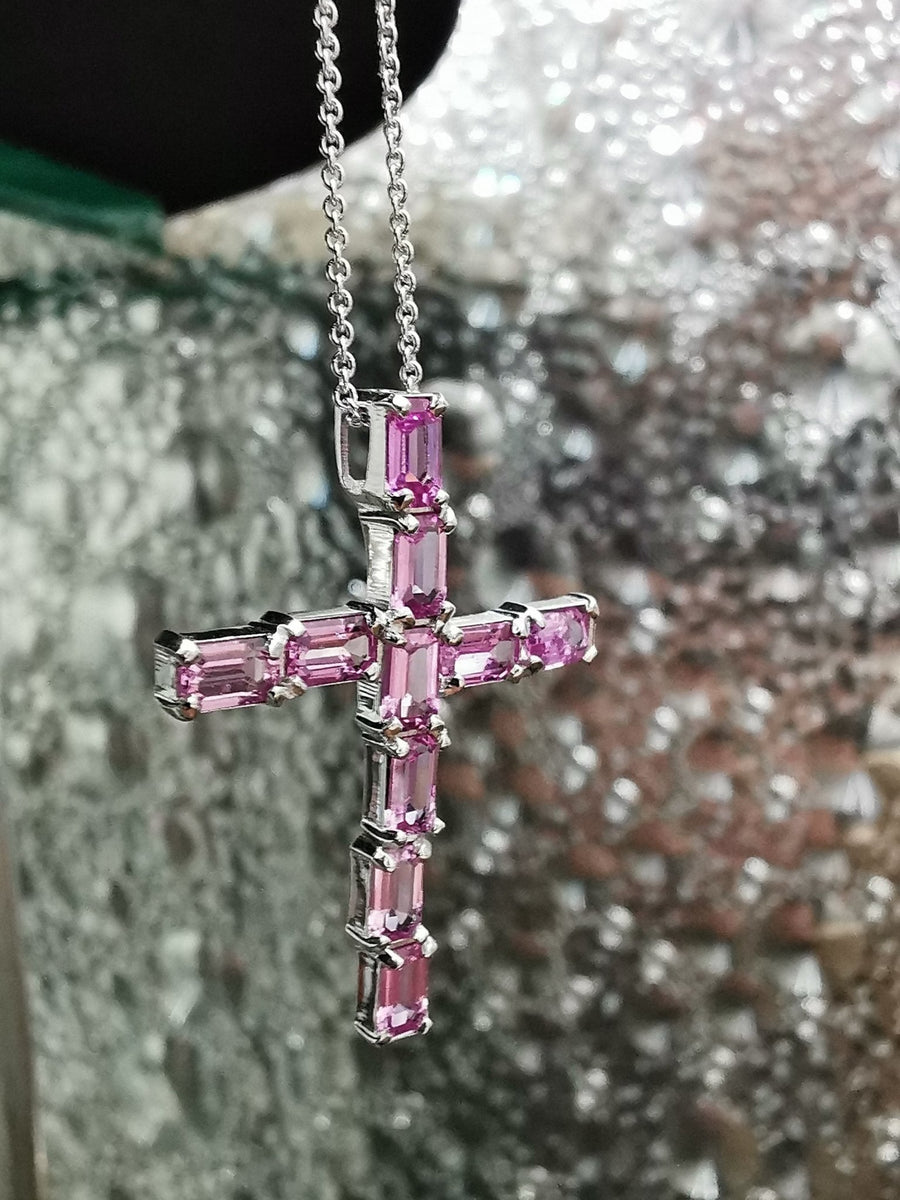 Pink Sapphire Cross - ForeverJewels Design Studio 8