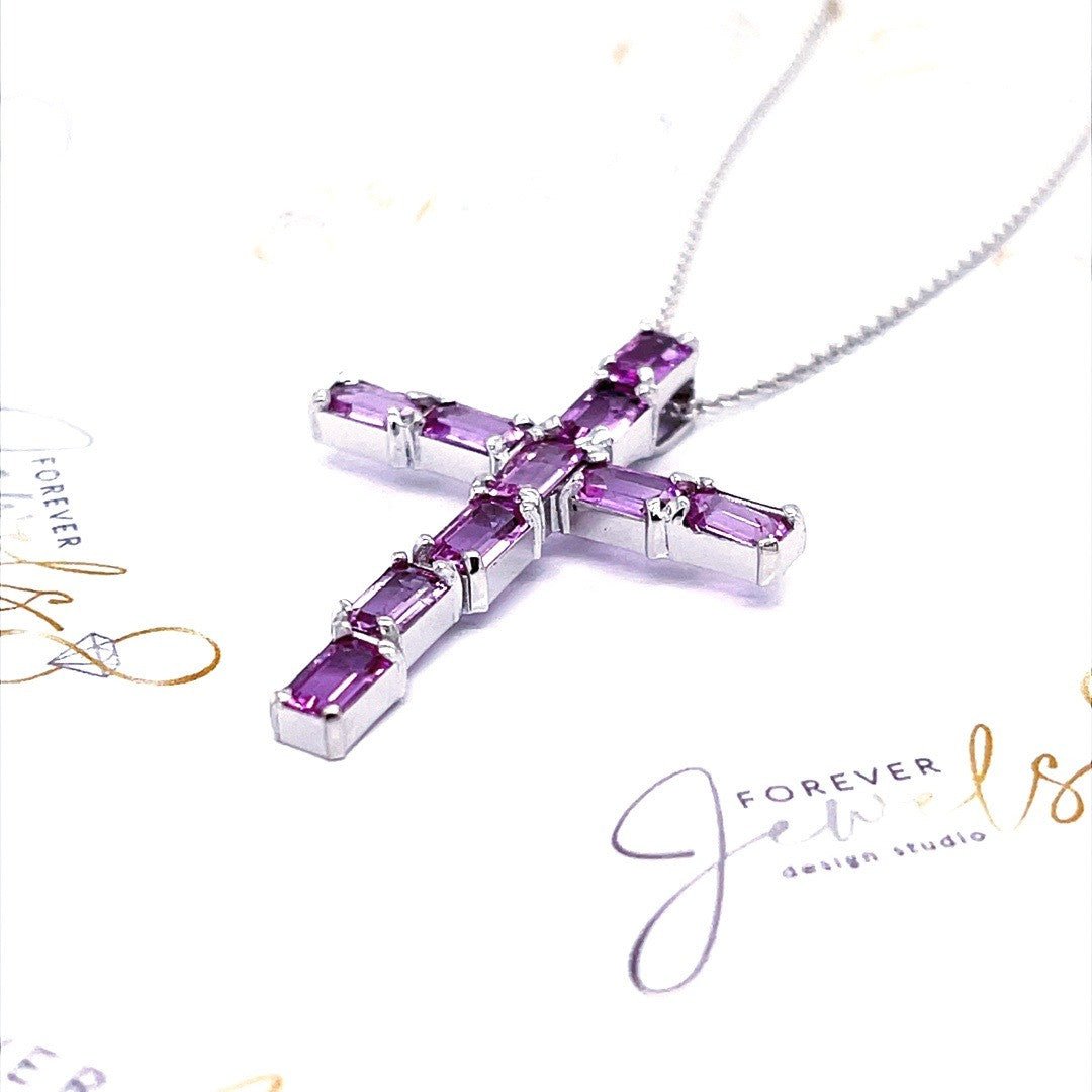 Pink Sapphire Cross - ForeverJewels Design Studio 8