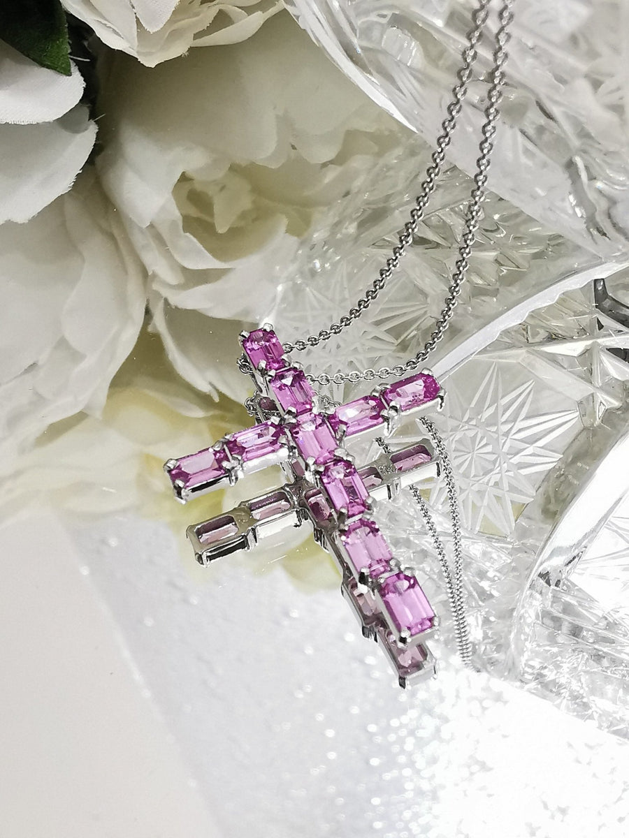 Pink Sapphire Cross - ForeverJewels Design Studio 8