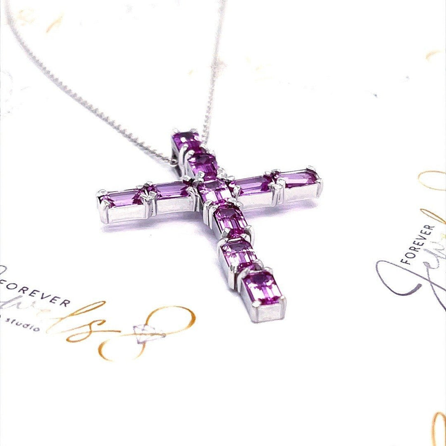 Pink Sapphire Cross - ForeverJewels Design Studio 8