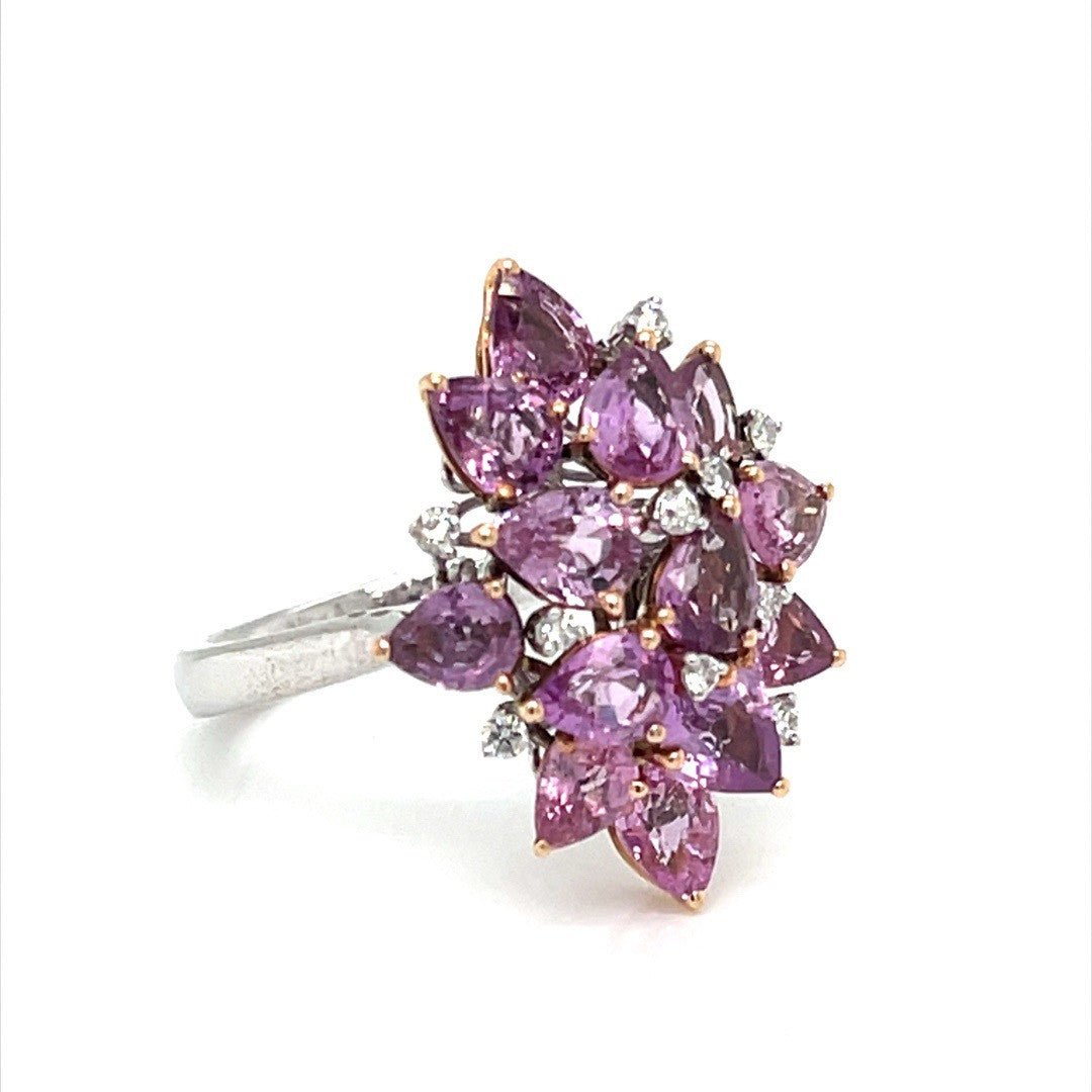 Pink Sapphires and Diamond Ring - ForeverJewels Design Studio 8