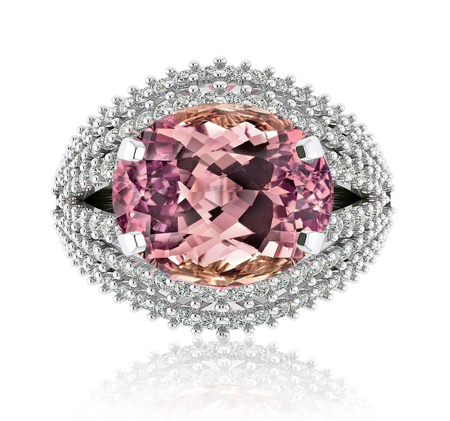 Pink tourmaline and Diamond dress ring - ForeverJewels Design Studio 8