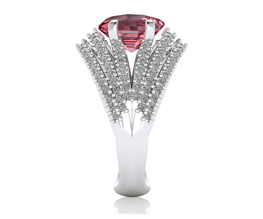 Pink tourmaline and Diamond dress ring - ForeverJewels Design Studio 8