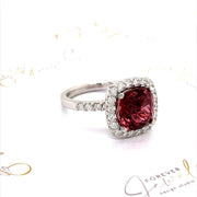 Pink Tourmaline and Diamond Halo Ring - ForeverJewels Design Studio 8